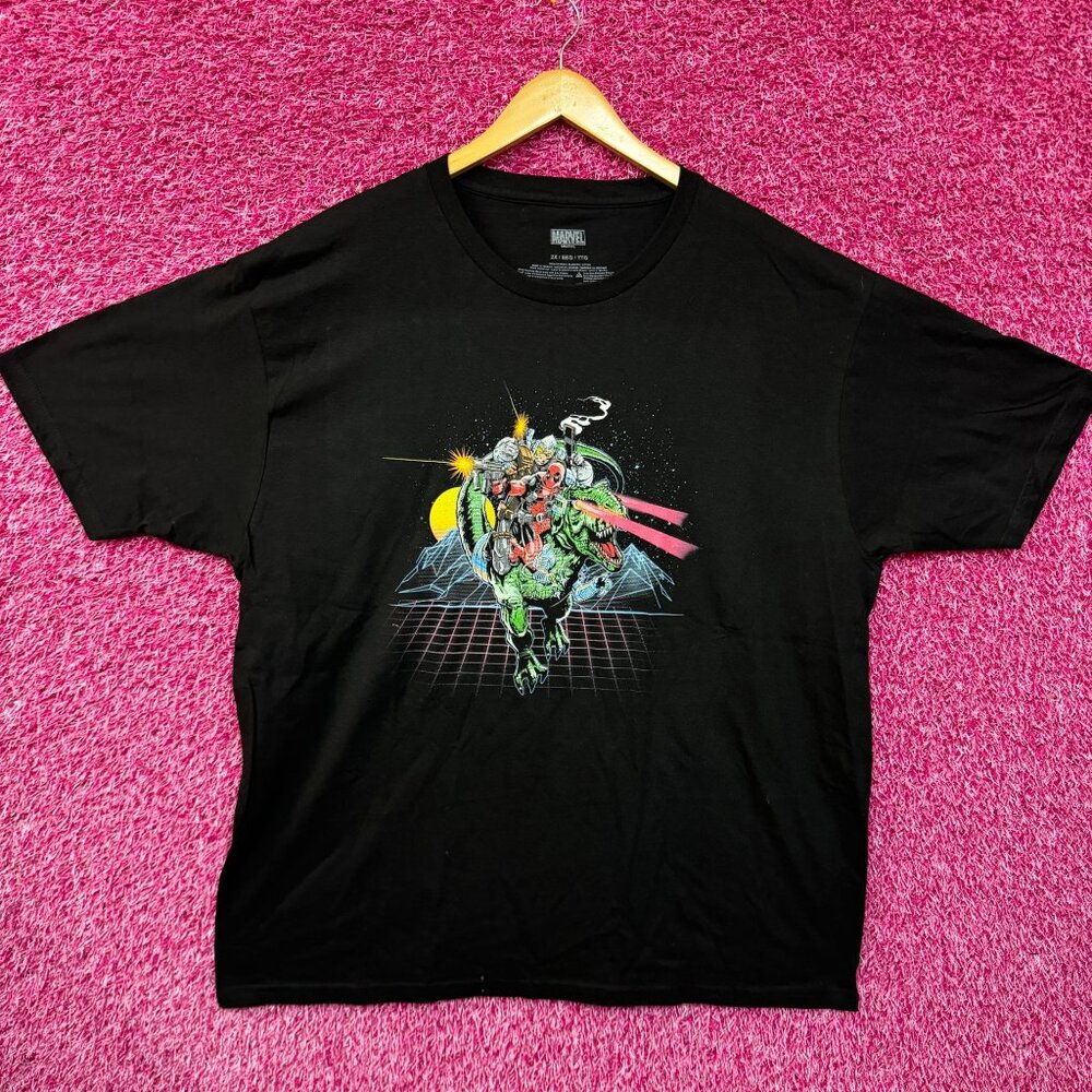 Deadpool Riding a Trex T-shirt size 2xl